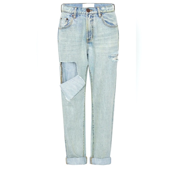 One Teaspoon BNWT High Waisted Balloon Denim Kansas Blue SZ 27 - Picture 5 of 7